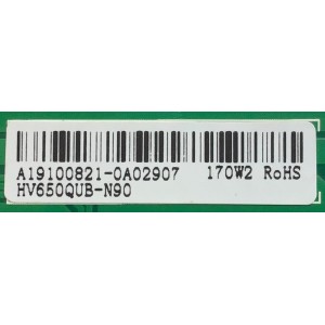 LED DRIVER PARA TV VIZIO / NUMERO DE PARTE 66101-03595 / PW.LD172W1671 / 4300039280 / A19100821-0102907 / MODELO V655-H9 LINIZC / V655-H9
